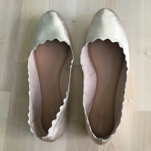 Tahari Gold Ballet Flats